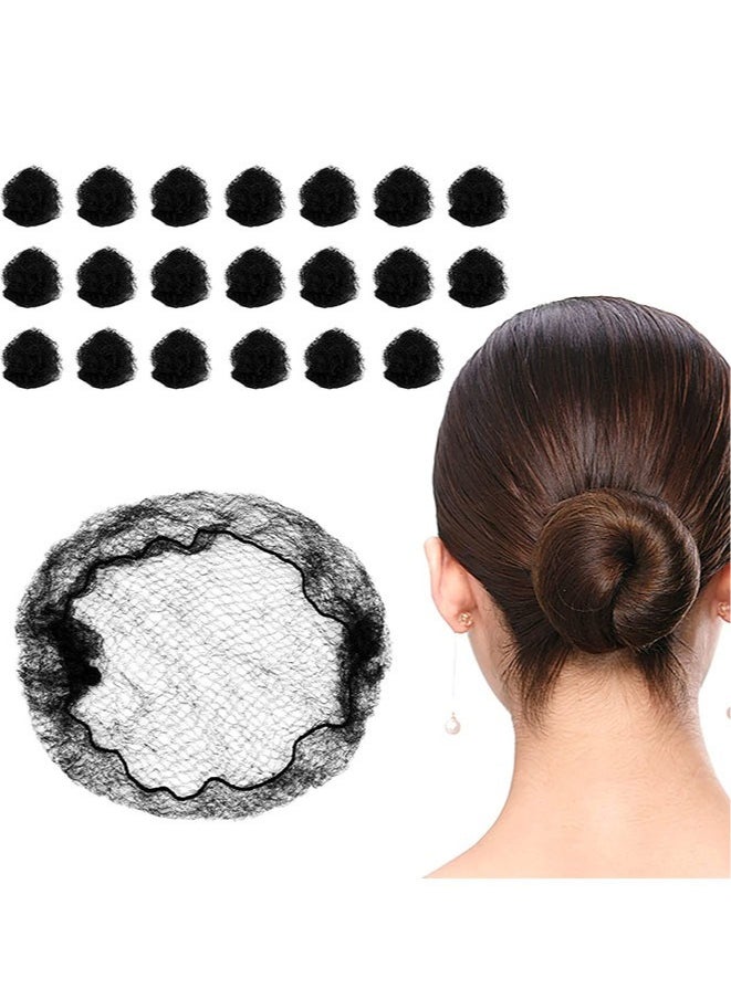 Beauenty - 20 PCS Bun Hair Nets, Invisible Bun Hair Nets, 50cm Elastic Headbands, for Women, Girls, Ballet Dance (Black) - Image 1