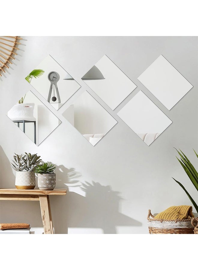 DUNISO 6 Pcs Mirror Wall Stickers, Non-Glass Mirrors Wall Stickers, Acrylic Mirror Wall Stickers，Waterproof，High-definition, Easy to Install，for Wardrobe, Door, Bedroom，30 x 40 cm  - Image 5