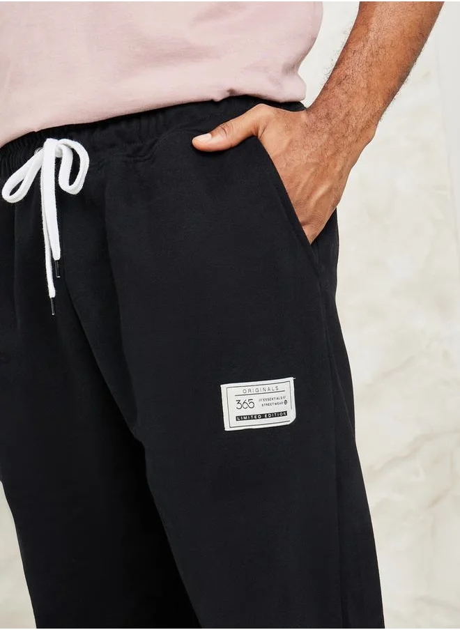 Styli Fleece Panel Jogger with Drawcord & Patch Detail