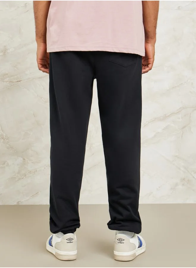 Styli Fleece Panel Jogger with Drawcord & Patch Detail