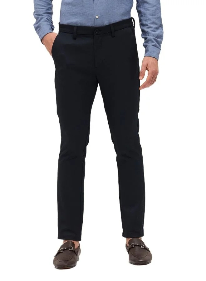 THE BEAR HOUSE Men's Navy Solid 4 Way Stretch Formal Trouser Versatile Office and Travel Pants Comfortable Fit for Everyday Use Easy to Style Bottomwear for Work Weekend and Outings