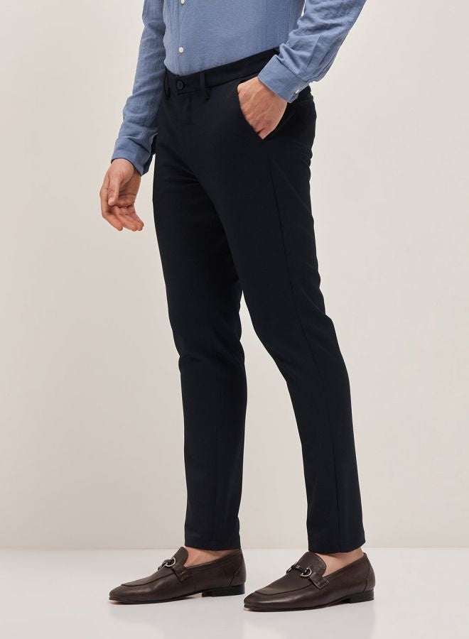 THE BEAR HOUSE Men's Navy Solid 4 Way Stretch Formal Trouser Versatile Office and Travel Pants Comfortable Fit for Everyday Use Easy to Style Bottomwear for Work Weekend and Outings - Image 4