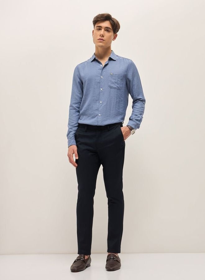 THE BEAR HOUSE Men's Navy Solid 4 Way Stretch Formal Trouser Versatile Office and Travel Pants Comfortable Fit for Everyday Use Easy to Style Bottomwear for Work Weekend and Outings - Image 5