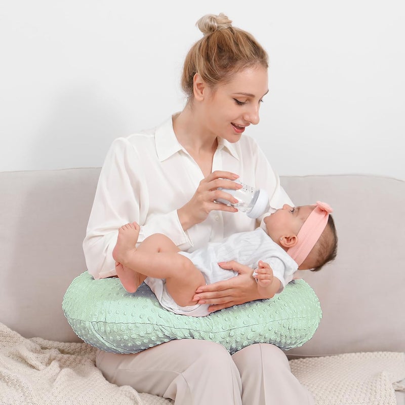 QUENESS Nursing Pillow Cover Breastfeeding Pillow Cases Plush Dot Slipcover Pillow Sham (Green) - Image 5