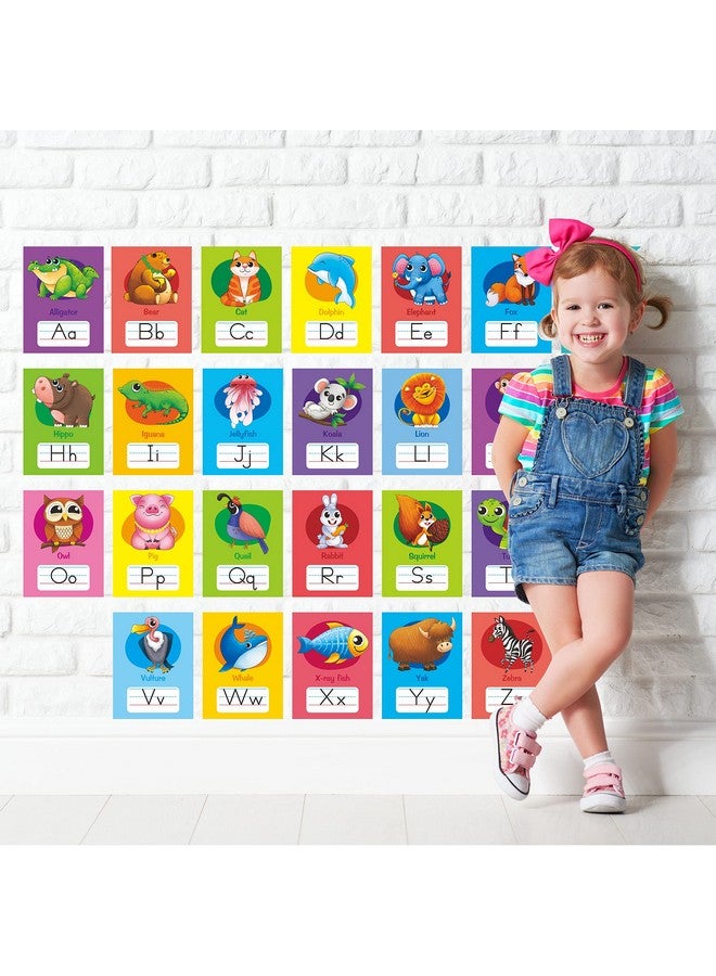 SpriteGru 64 Pcs Educational Cards, Laminated Water/Tear Proof Preschool Learning Posters Include Alphabet Numbers Colors & 2D/3D Shapes, Kindergarten Preschool Early Education Cards Home Classroom Decorations - Image 3
