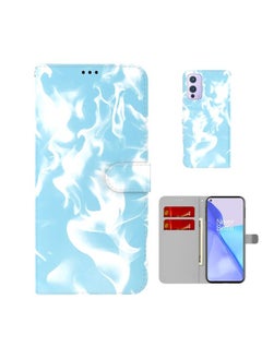 HuHa Case Cover For For OnePlus 9 Cloud Fog Pattern Horizontal Flip Leather Case with Holder & Card Slot & Wallet(Sky Blue) 