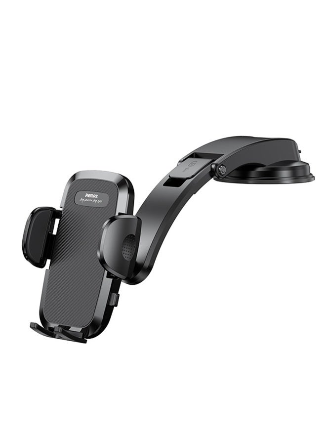 إيكو شاين Car Phone Mount, Dashboard Windscreen Suction Cup Holder with Adjustable Arm, Universal Mobile Phone Cradle, Black - Image 1
