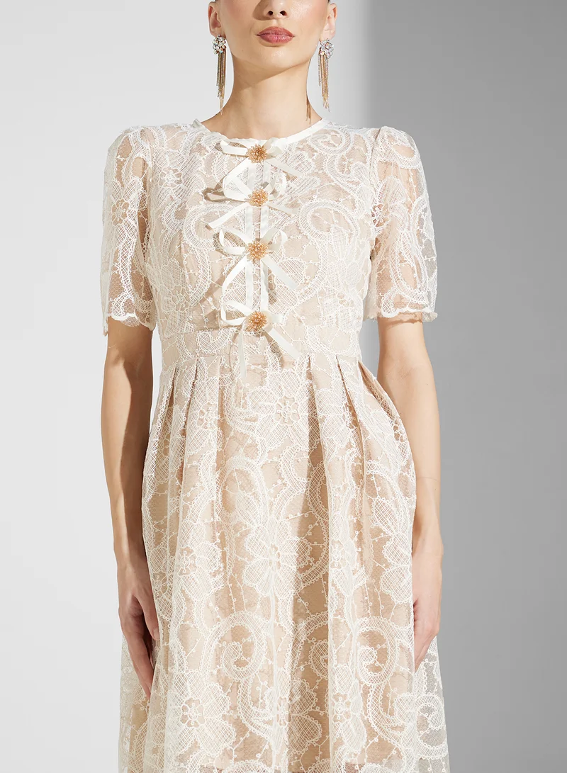 Ella Limited Edition Lace Ruffle Midi Dress