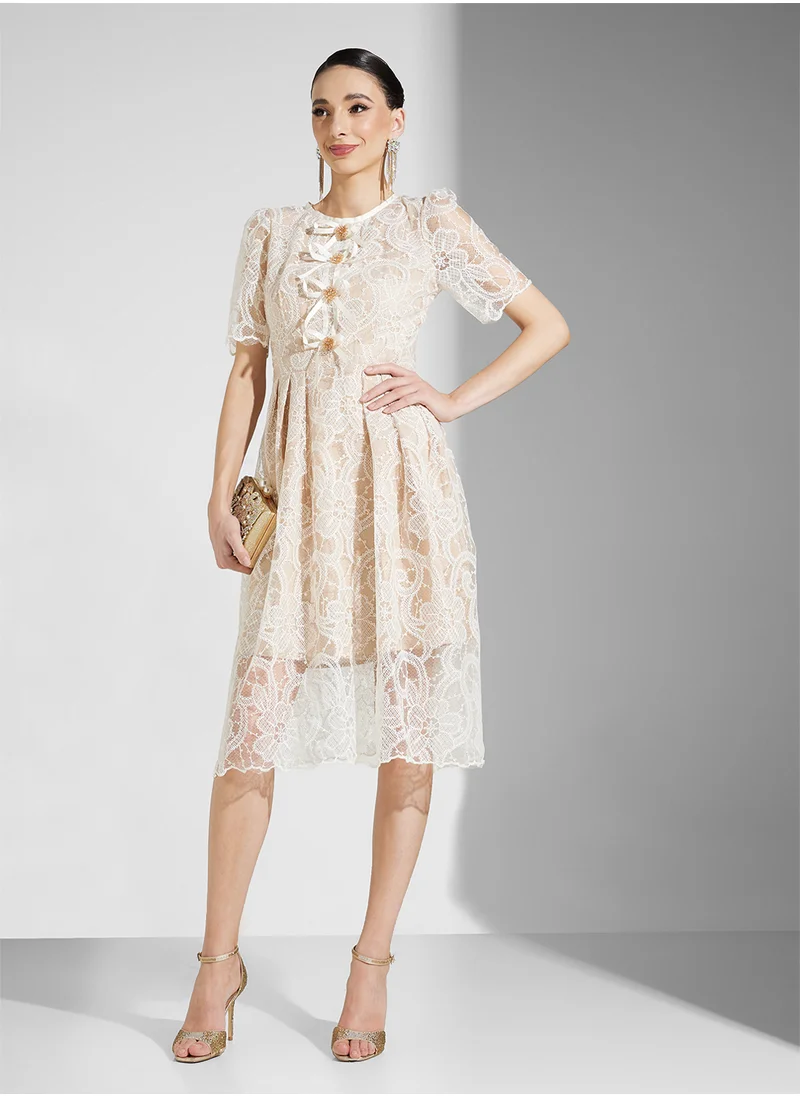 Ella Limited Edition Lace Dress With Bow Detail