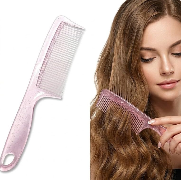 Wide Tooth Comb and Large Hair Detangling Comb, Durable Hair Brush for Best Styling and Professional Hair Care, Suitable for Curly Hair, Long Hair, Wet Hair in all Types-clear plastic multicolor