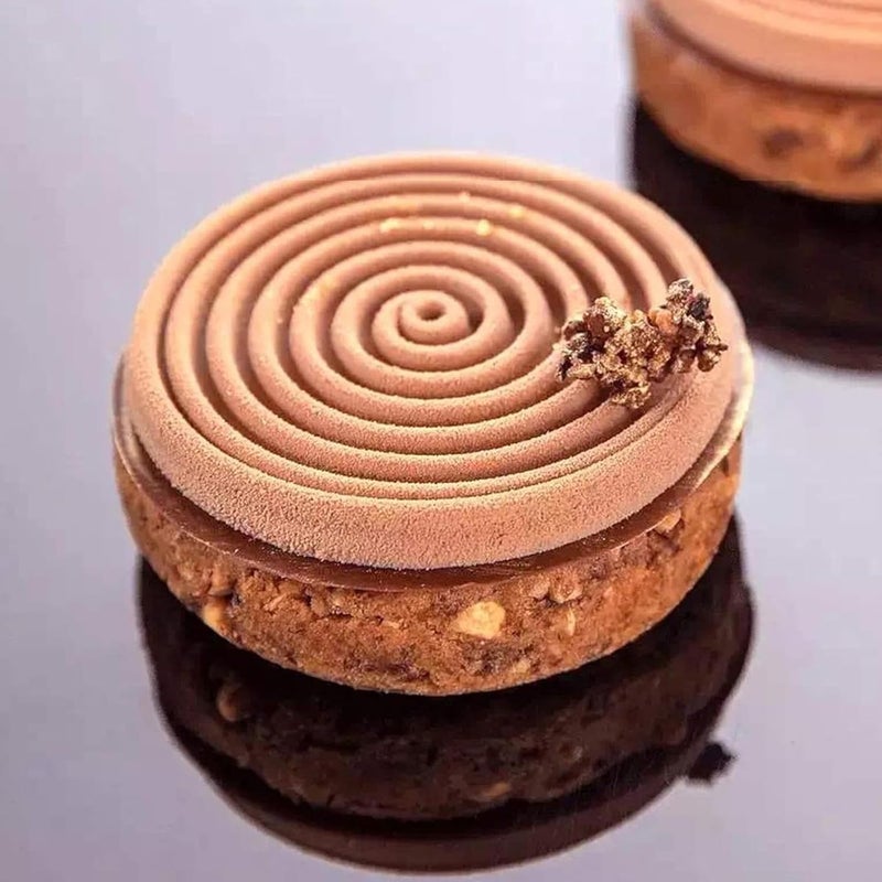 OCPO Kitchen قالب سيليكون حلزوني من OCPO KITCHEN لخبز كيك الموس، قالب خبز سيليكون ثلاثي الأبعاد للحلويات الفرنسية، المعجنات، الشوكولاتة، كب كيك، الآيس كريم، تزيين الكيك، شكل حلزوني (6 تجاويف) - Image 2