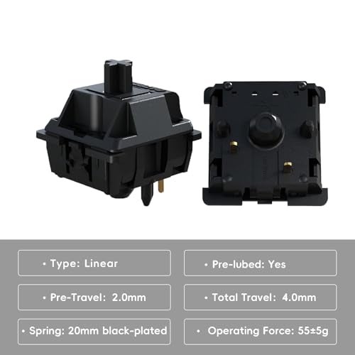 kutethy Gateron Oil King V2 Pre Lubed 5pin Linear Switches for Mechanical Keyboard (90PCS, Oil King) - Image 2