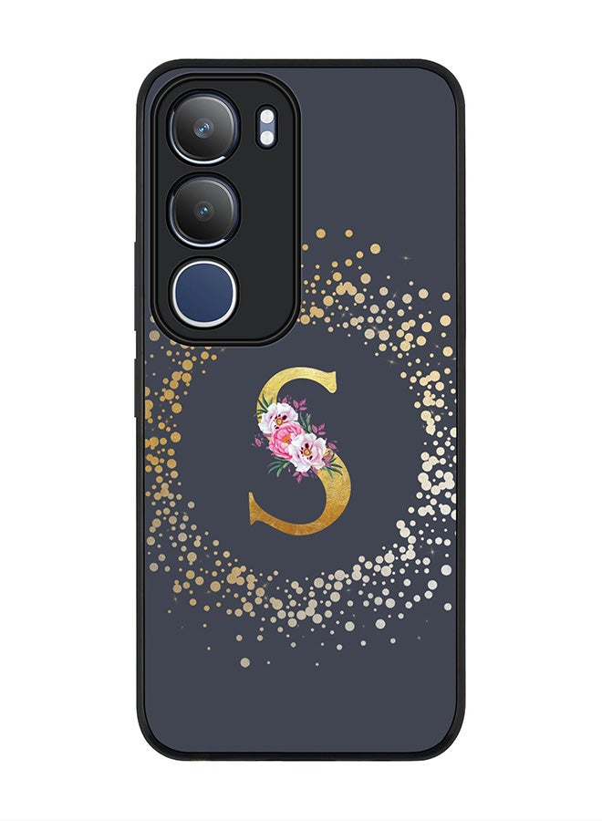 Stylizedd For vivo Y19s / Y19s Pro Case,Slim fit Camera Protection, Shockproof Thin Phone cover  - Custom Monogram Floral - S  (Grey )