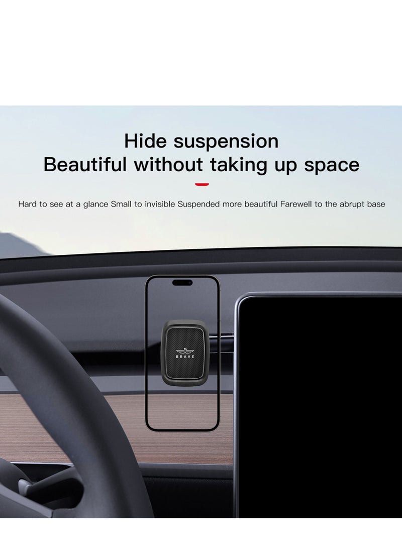 Brave - Magnetic Car Phone Holder for Dashboard – 360° Rotation Cell Phone Mount with Ultra Strong Magnets, Perfect for Tesla & All Cars – Compatible with iPhone 16 Pro Max, iPhone 16 Pro, iPhone 16 Plus, iPhone 15/14/13/12/11, Galaxy S24 Ultra, S23 Ultra & Other Mobile Devices – Secure and Adjustable Car Mount - Image 1
