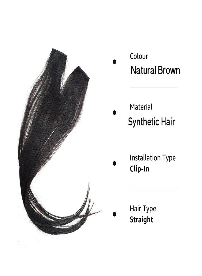 VIVIAN 2 Pcs Single Clip Synthetic Hair Side Covers Up Extension/Patch For Women And Girls Natural Brown, 10 Inch (Natural Brown) - Image 5
