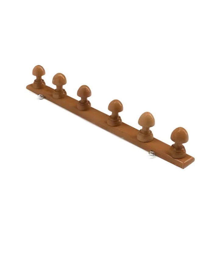SAS 6-Hook Wooden Hanger – High-Quality Solid Wood Wall Rack for Dressing Room, Bedroom, or Entryway – Sturdy and Stylish Organization Solution - Image 1