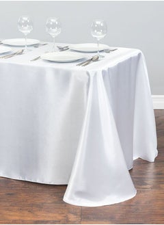 Generic Oil-Proof White Table Cloth 1.45x1.8m - Stain Resistant Washable Table Cover Fabric for Weddings, Catering & Home | Premium Table Stretch for Buffet & Dinner Parties  - Image 1