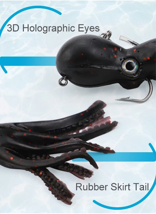 Generic 5 Piece Saltwater Fishing Lure Set with Octopus Soft Lures and Skirt Tails for Lingcod and Rockfish Fishing  - Image 5
