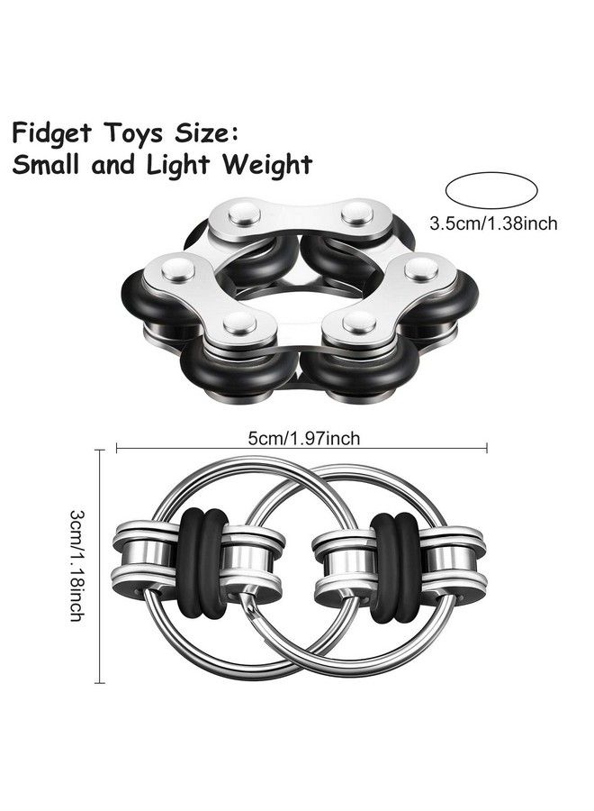 Gejoy Fidget Toy Set Include Six Roller Chain Fidget And Key Flippy Chain Stress Reducers For Autism Stress And Anxiety Relief (Black) - Image 4