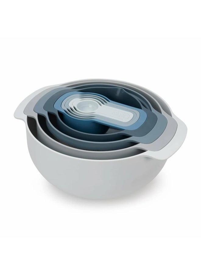 Joseph Joseph Edition Nesting Set With Mixing Bowls Measuring Cups Sieve Colander 9 Piece Sky Jj 40101  - Image 1