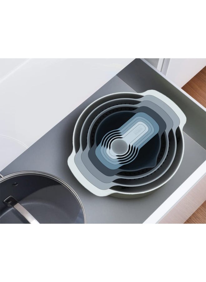 Joseph Joseph Edition Nesting Set With Mixing Bowls Measuring Cups Sieve Colander 9 Piece Sky Jj 40101  - Image 4