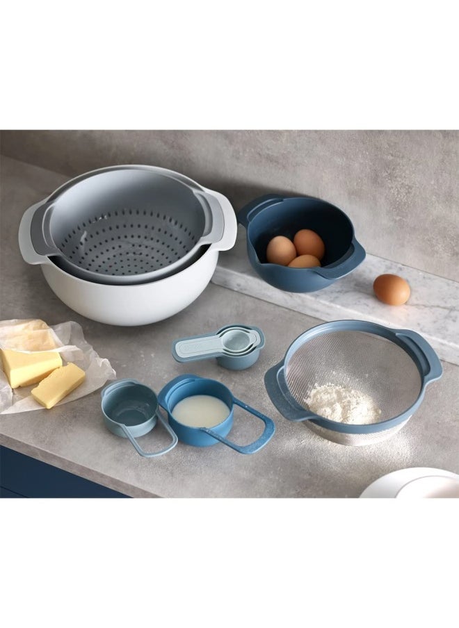 Joseph Joseph Edition Nesting Set With Mixing Bowls Measuring Cups Sieve Colander 9 Piece Sky Jj 40101  - Image 3