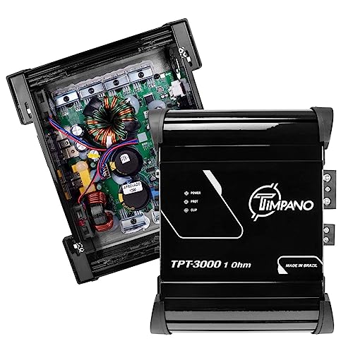 Timpano TPT3000 1 Ohm Compact Amplifier 3000 Watts 1 Channel Full Range Amp Class D for Car Speakers Loudspeakers Drivers and Tweeters on Car Audio Systems - Image 1