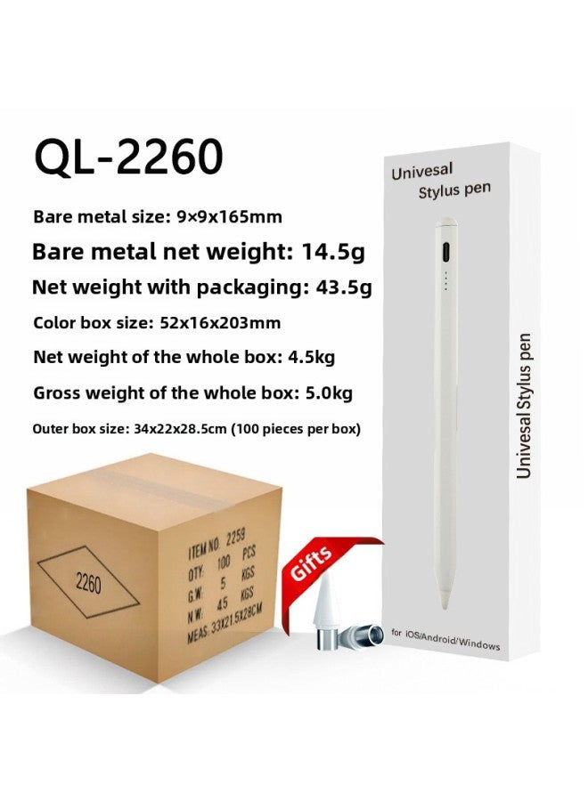 Universal Handwriting Pen Type-C Interface Magnetic Absorption Instant Use Battery Level Display Suitable For Apple Android Capacitive Pen-Color:QL-2260 Four Lights [Apple Android Universal] 2 Nib  - Image 1