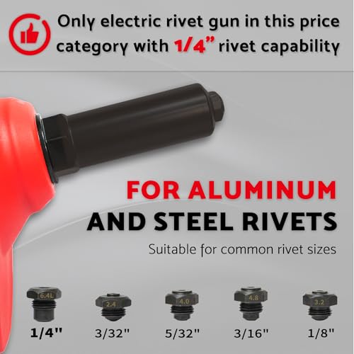 S&F STEAD & FAST مجموعة أدوات ربط لاسلكية S&F STEAD & FAST، 1/8" - 1/4"، بدون فرش، درجة صناعية، مع بطارية (2 قطعة) وشاحن، مجموعة مسدس ربط كهربائي مع حقيبة - Image 2