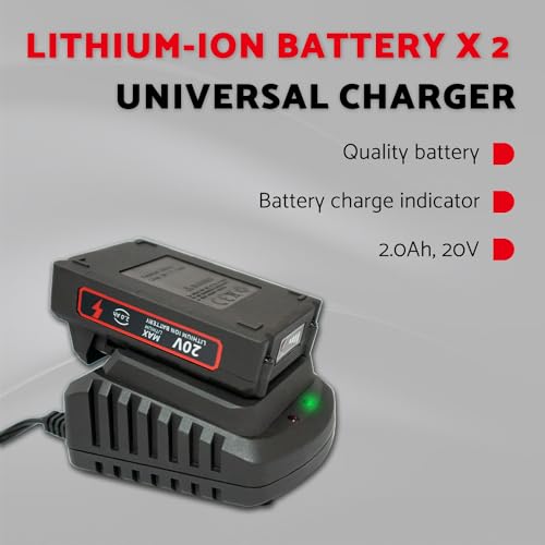 S&F STEAD & FAST مجموعة أدوات ربط لاسلكية S&F STEAD & FAST، 1/8" - 1/4"، بدون فرش، درجة صناعية، مع بطارية (2 قطعة) وشاحن، مجموعة مسدس ربط كهربائي مع حقيبة - Image 5