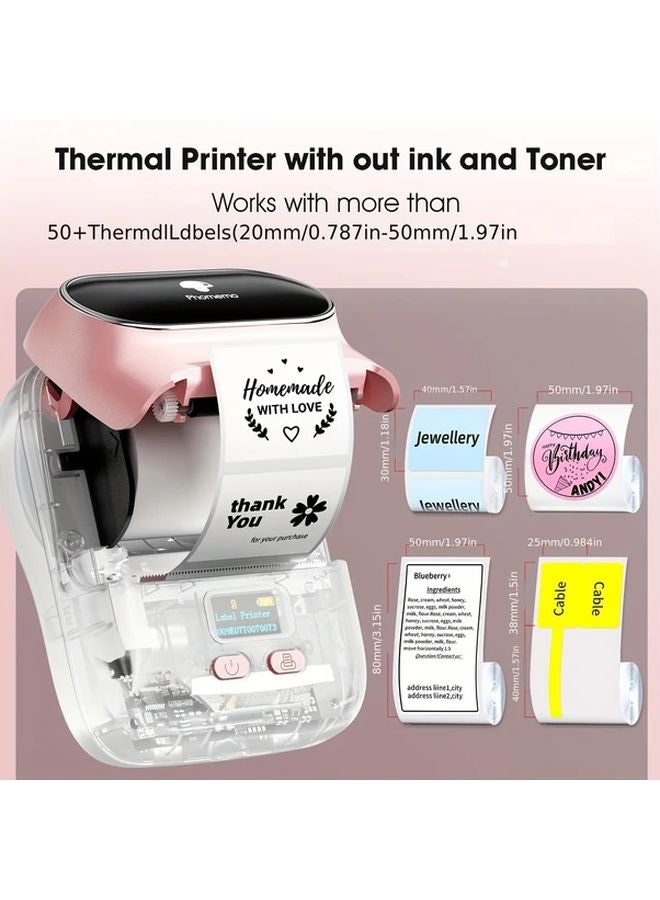 Pink Phomemo M110 Wireless Portable Thermal Label Printer For Small Business - Image 5