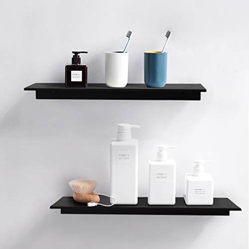 TLBTEK 2 Pcs 16inch Black Floating Shelves,Rustic Farmhouse Floating Shelves Wall Mounted Storage for Bathroom, Bedroom, Living Room, Kitchen - Image 5