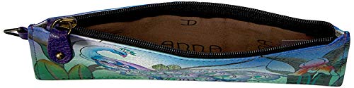 Anna by Anuschka Women's Hand Painted Genuine Leather Organizer Wallet - Midnight Peacock - Image 4
