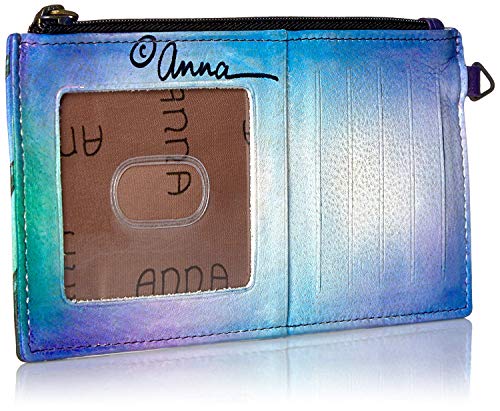 Anna by Anuschka Women's Hand Painted Genuine Leather Organizer Wallet - Midnight Peacock - Image 2