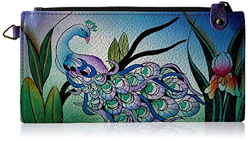 Anna by Anuschka Women's Hand Painted Genuine Leather Organizer Wallet - Midnight Peacock - Image 5
