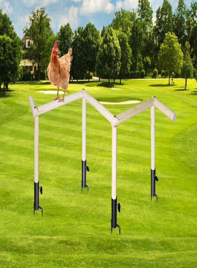 Neeenn Large Chicken Perch Toy for Coop, Wooden Chick Perch Stand with Metal Ground Plug, Chicken Coop Backyard Poultry Accessories, Suitable for Poultry Rooster Chicks Large Bird Parrot - Image 1