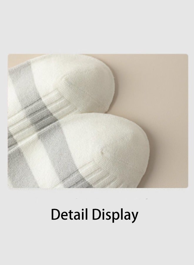 Five pairs of black and white mid tube women's socks, summer thin style, striped pile socks 2025 new model - Image 2