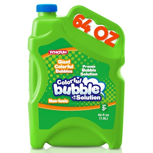 SYNCFUN 64 oz Premixed Bubble Solution 19L Giant PreMix Refill Solution for Bubble Machine Wands Blower Easter Outdoors Activity No Mixing or MeasuringGreen - Image 1