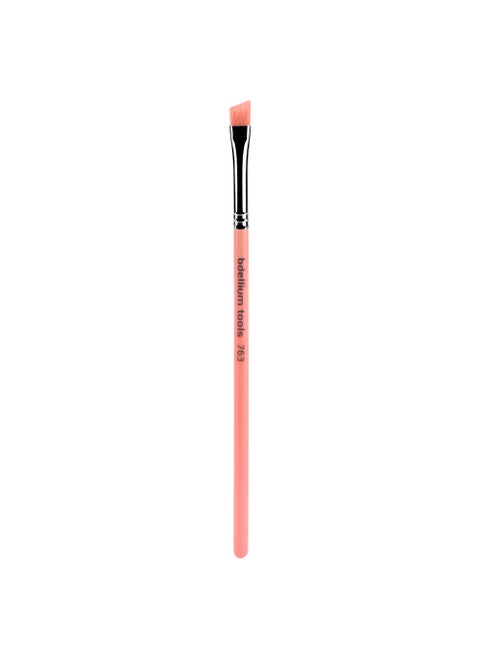 Bdellium Tools Professional Makeup Brush - Pink Bambu Series 763 Angled Brow - With Soft Synthetic Fibers, For Defining Eyebrows (Pink, 1pc)
