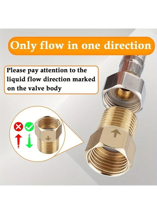 قطعتان G1 2 أنثى إلى ذكر صمام فحص نحاسي أحادي الاتجاه مضاد للارتجاع أسود - Image 4