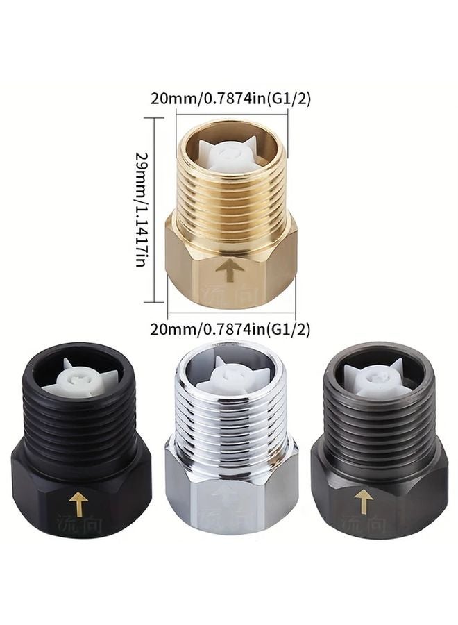 قطعتان G1 2 أنثى إلى ذكر صمام فحص نحاسي أحادي الاتجاه مضاد للارتجاع أسود - Image 3