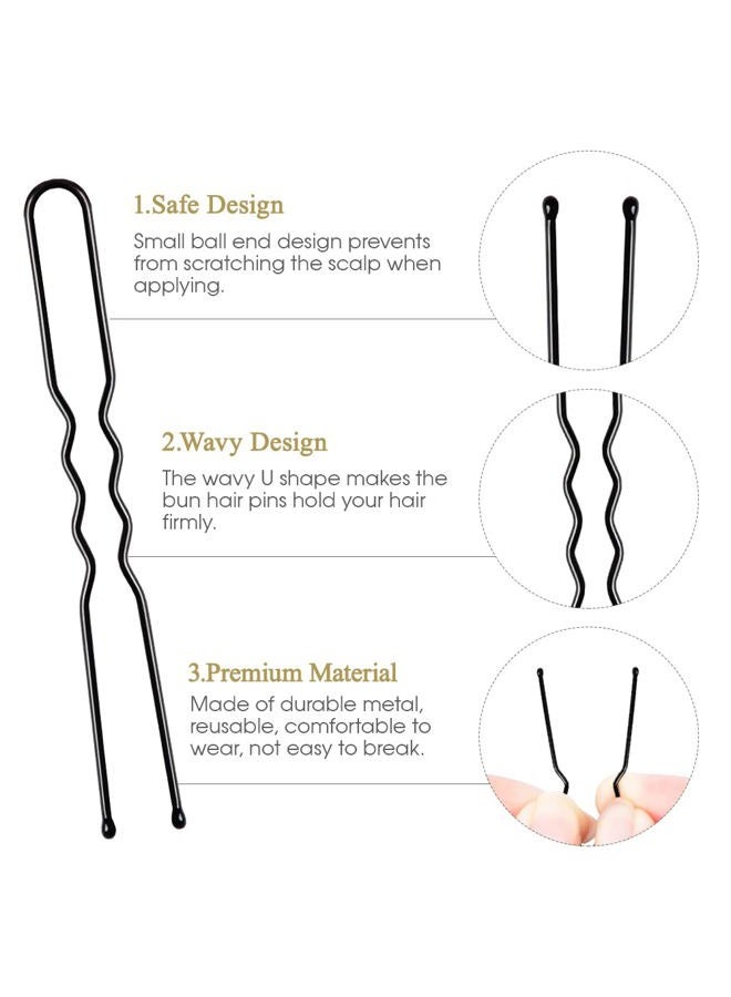 IKOCO U Shaped Hair Pins, 80pcs of Bun Hair Pins for Women Girls with Storage Box(2.4 Inch) - Image 3