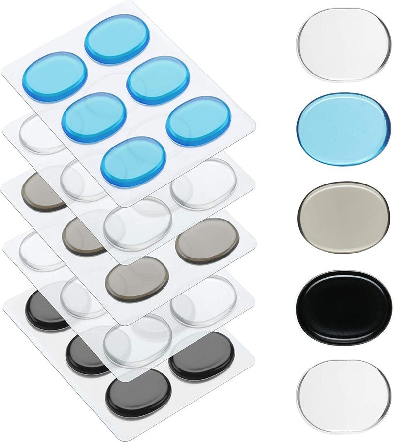 Fiada 30 Pieces Drum Dampeners Gels Silicone Gel Pads Soft Drum Dampeners for Cymbals Tone Control(Transparent White, Black, Blue, Gray) - Image 1