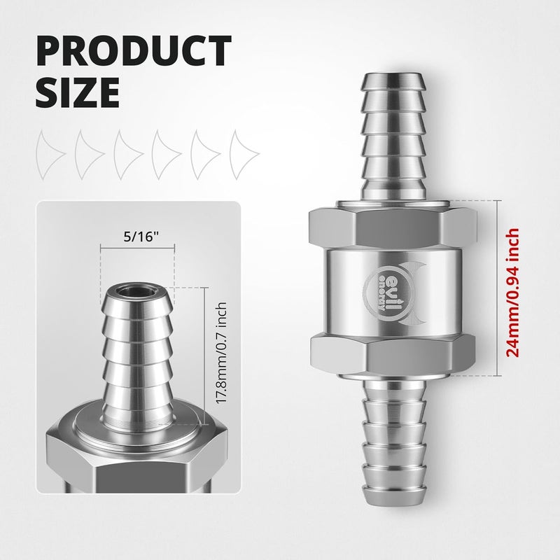 EVIL ENERGY 5/16" Non Return Check Valve for Fuel Lines - Image 2