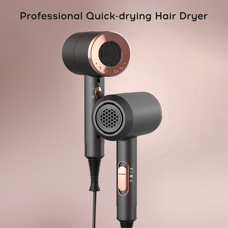 Hair Dryer: Black UK Plug, High Power Quick Drying, Double-layer Anti-scalding Nozzle - 3 Styling Wind Nozzles, Gentle Hydrate Hair for Professional At-home Styling - Image 2