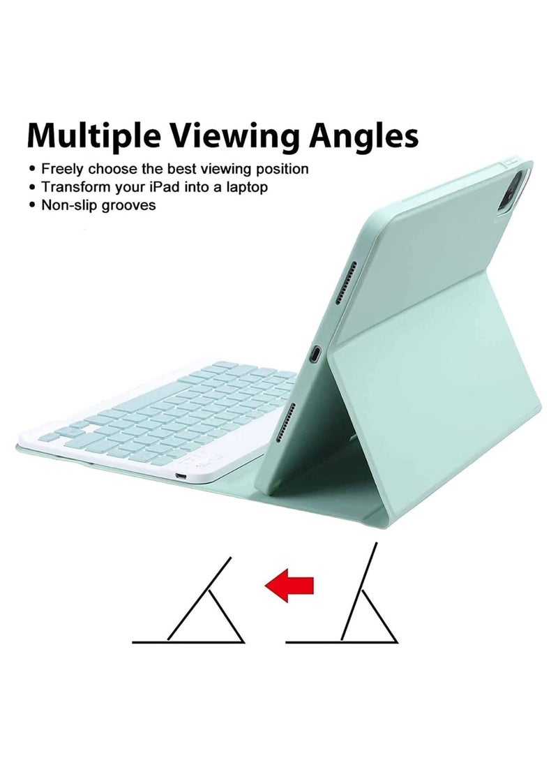 Generic Arabic and English Keyboard Case for iPad 10th Generation (2022, 10.9 Inch), Detachable Wireless Keyboard Pencil Holder Slim Leather Smart Cover with Mouse  - Image 3
