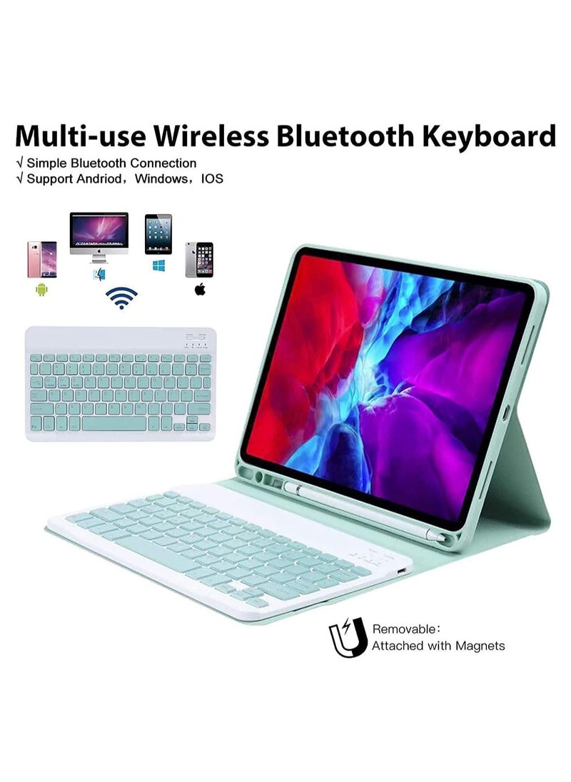 Generic Arabic and English Keyboard Case for iPad 10th Generation (2022, 10.9 Inch), Detachable Wireless Keyboard Pencil Holder Slim Leather Smart Cover with Mouse  - Image 4