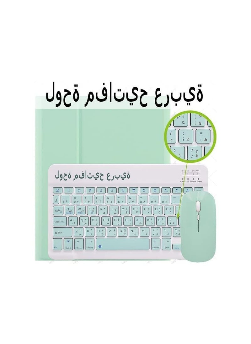 Generic Arabic and English Keyboard Case for iPad 10th Generation (2022, 10.9 Inch), Detachable Wireless Keyboard Pencil Holder Slim Leather Smart Cover with Mouse  - Image 2