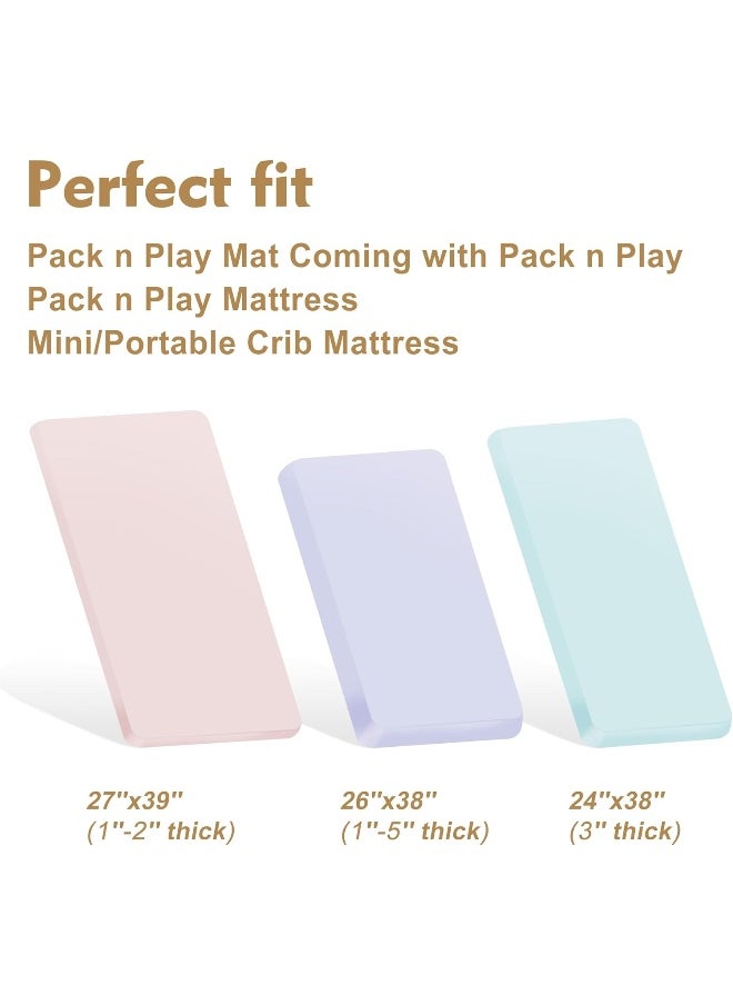 Pro Goleem Pro Goleem Muslin Pack n Play Sheets for Boys and Girls, Soft Breathable Cotton Fitted Mini Crib Sheets, Neutral Baby Sheets for Playard Mattress, 2 Pack (Brown＆Beige)  - Image 5