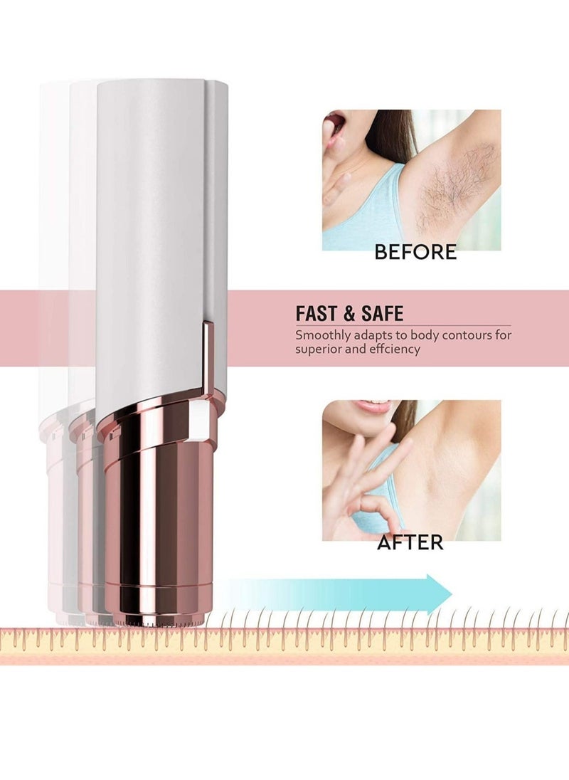 مزيل شعر الوجه والحواجب للنساء بدون ألم، ماكينة حلاقة وإزالة الشعر، بتصميم أحمر شفاه مع ضوء LED مدمج - Image 4